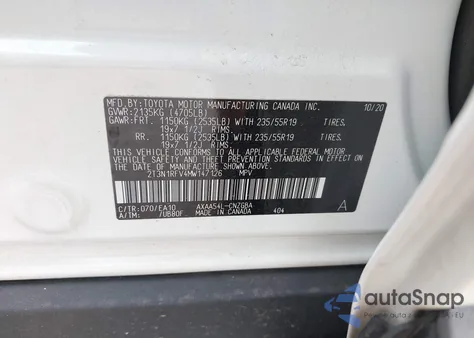 2021 Toyota Rav4 Limited from USA, damaged, VIN 2T3N1RFV4MW147126